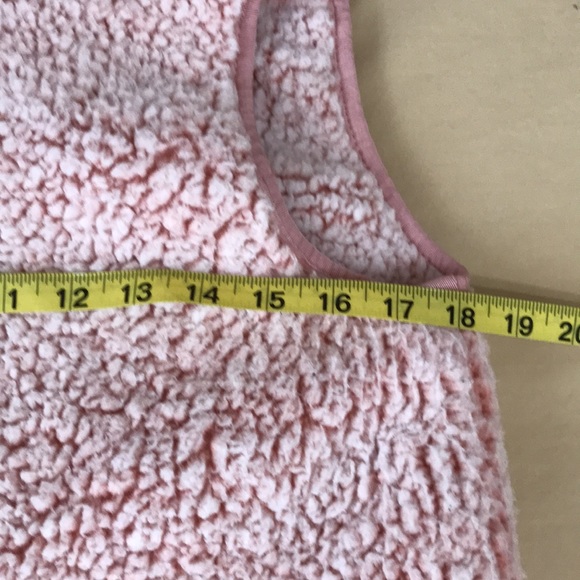 Furry vest by Blue Rain pink warm full zip S small sleeveless stadium vest - Picture 4 of 7